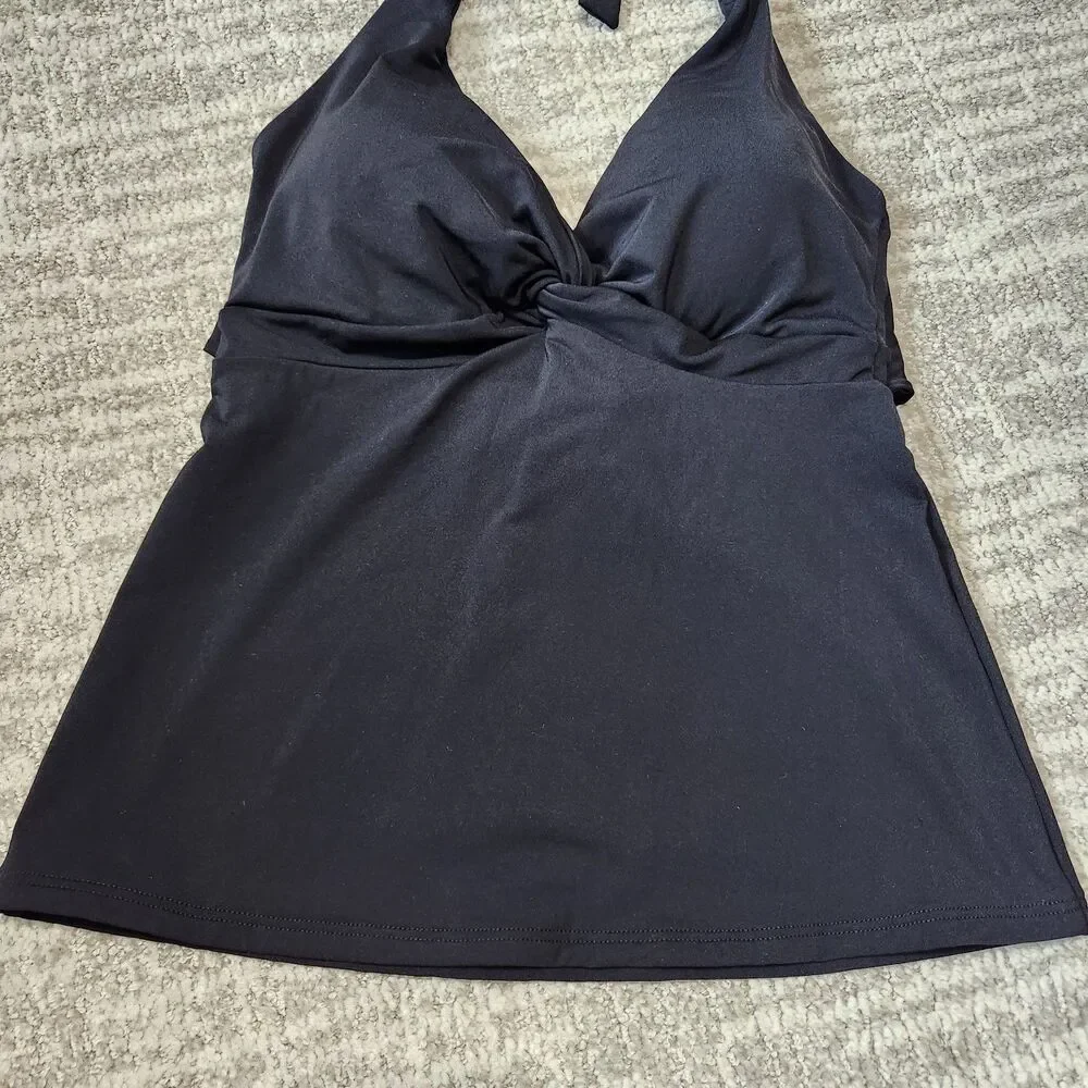JETS Swimwear woman's black halter tankini top cup size D-DD size 8